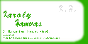 karoly hamvas business card